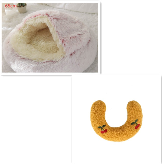 Cama 2 en 1 Redonda de Peluche