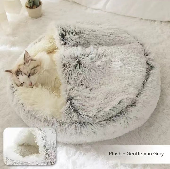 Cama 2 en 1 Redonda de Peluche