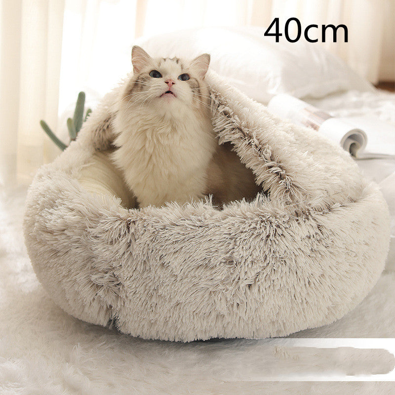 Cama 2 en 1 Redonda de Peluche