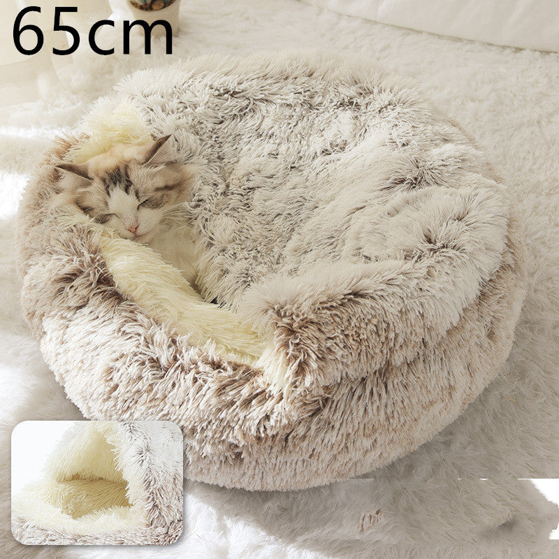Cama 2 en 1 Redonda de Peluche