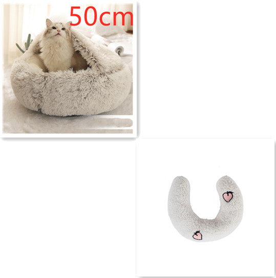 Cama 2 en 1 Redonda de Peluche