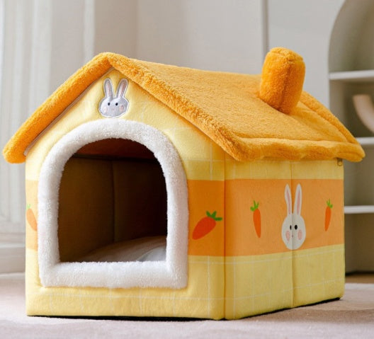 Casa Plegable para Mascotas - Villa de Invierno Cálida Desmontable
