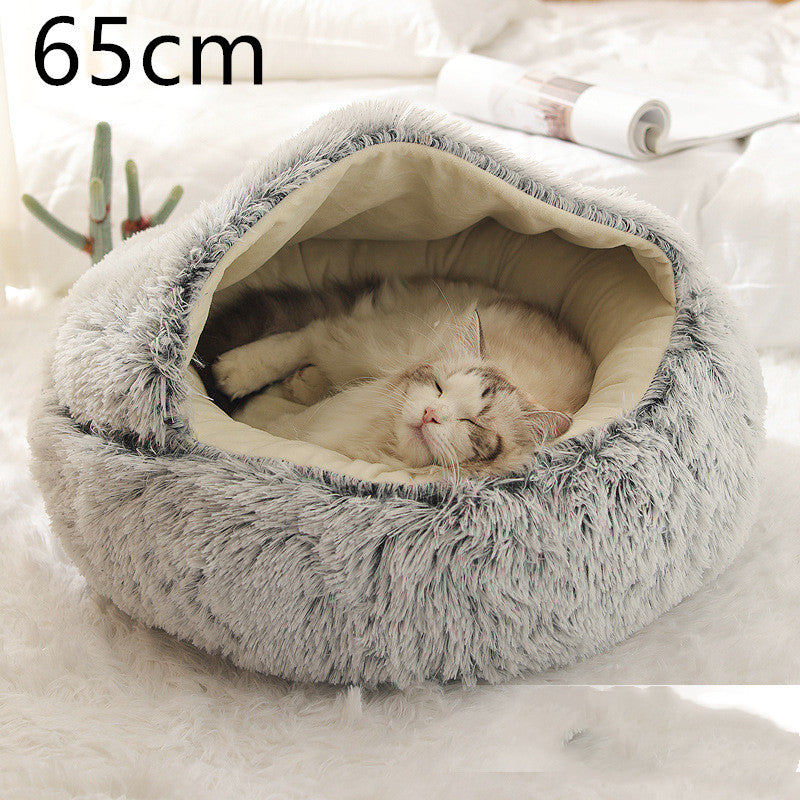 Cama 2 en 1 Redonda de Peluche