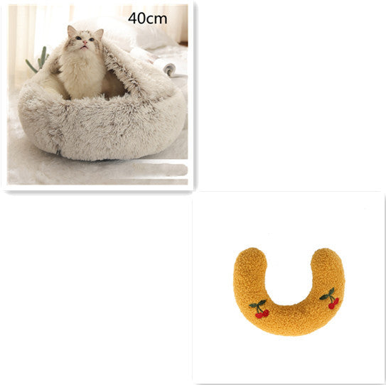 Cama 2 en 1 Redonda de Peluche