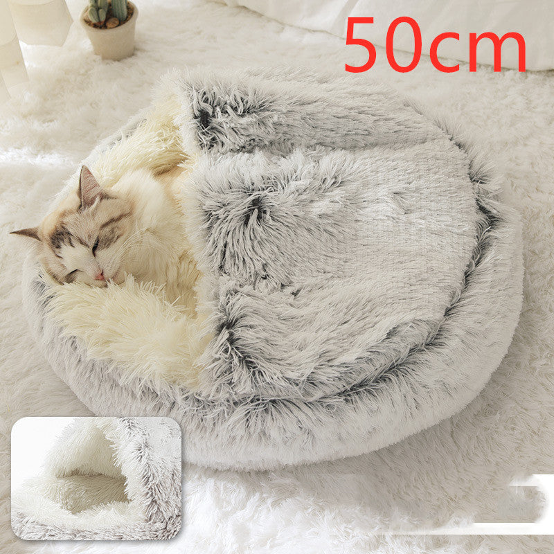 Cama 2 en 1 Redonda de Peluche