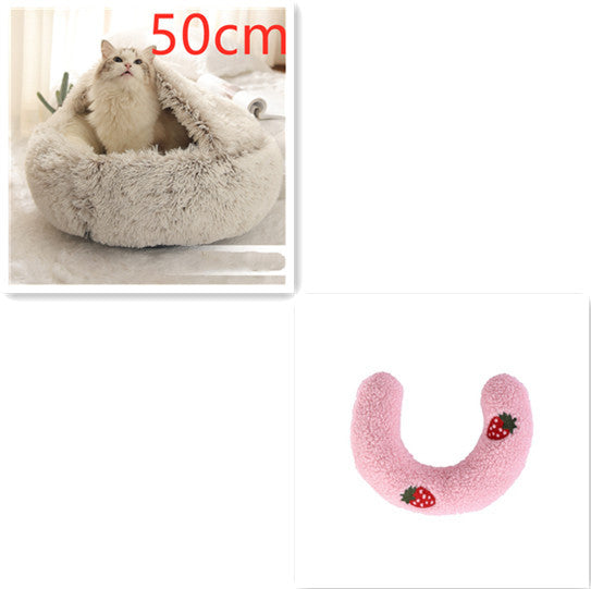 Cama 2 en 1 Redonda de Peluche