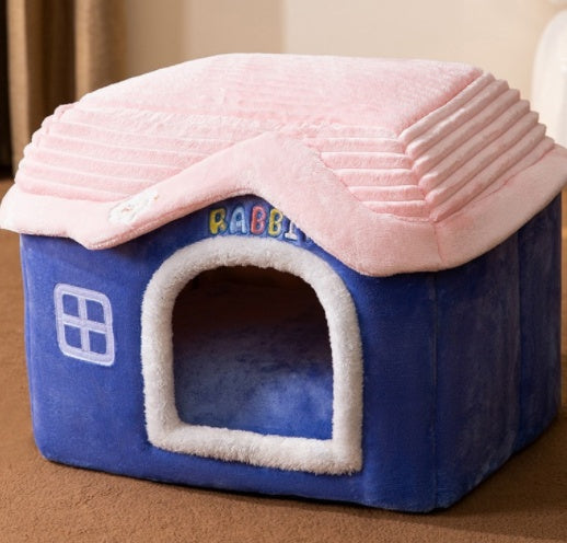 Casa Plegable para Mascotas - Villa de Invierno Cálida Desmontable