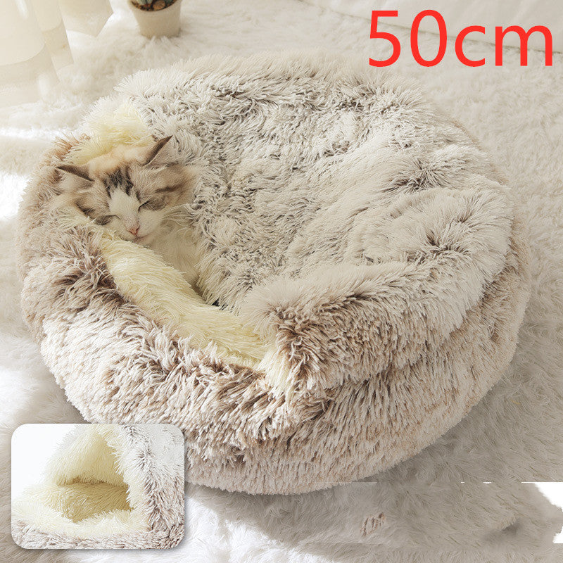 Cama 2 en 1 Redonda de Peluche