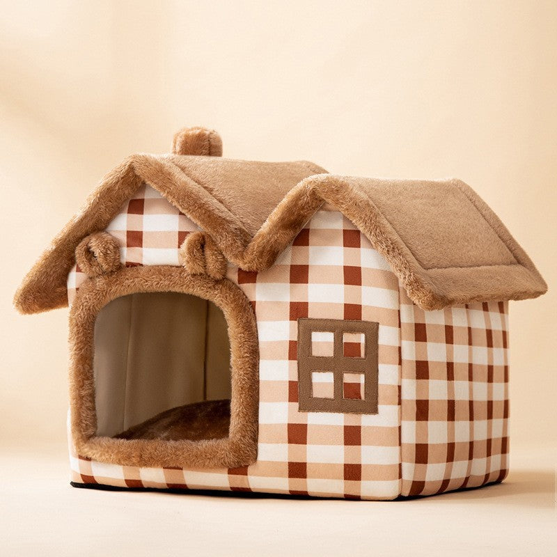 Casa Plegable para Mascotas - Villa de Invierno Cálida Desmontable