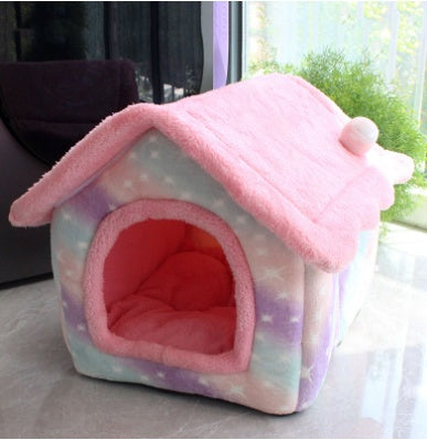 Casa Plegable para Mascotas - Villa de Invierno Cálida Desmontable