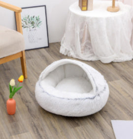 Cama 2 en 1 Redonda de Peluche