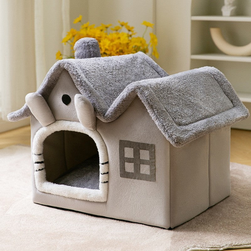 Casa Plegable para Mascotas - Villa de Invierno Cálida Desmontable