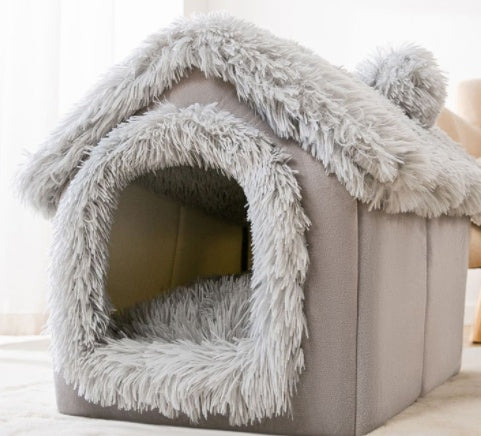 Casa Plegable para Mascotas - Villa de Invierno Cálida Desmontable