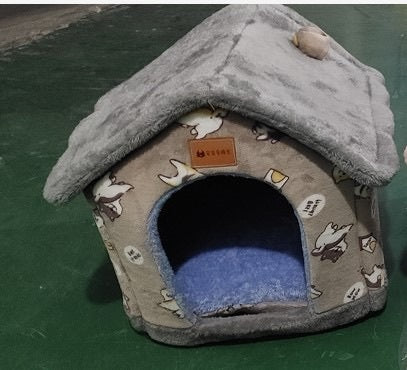 Casa Plegable para Mascotas - Villa de Invierno Cálida Desmontable