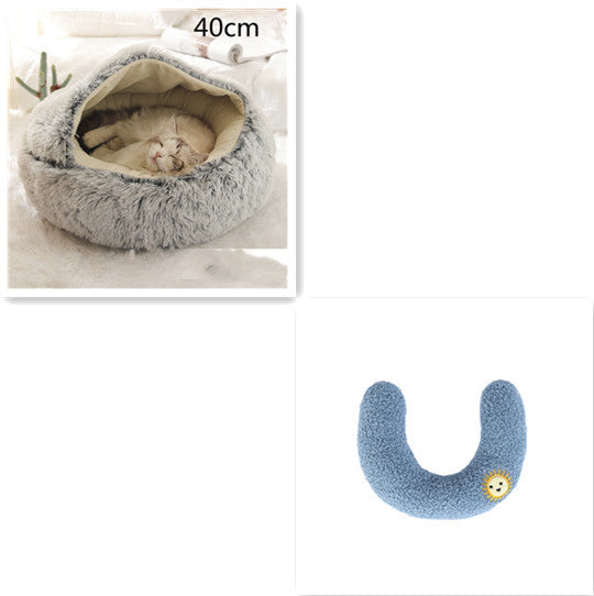 Cama 2 en 1 Redonda de Peluche