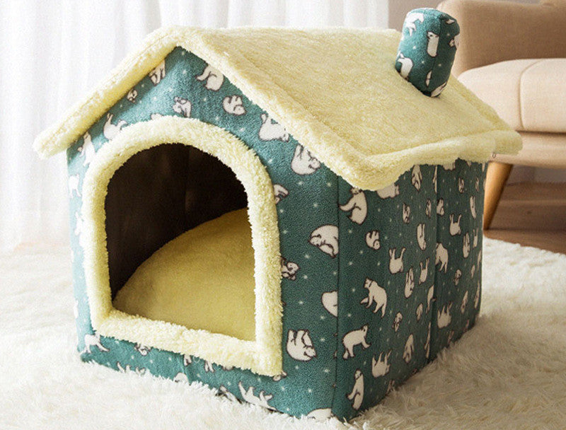 Casa Plegable para Mascotas - Villa de Invierno Cálida Desmontable
