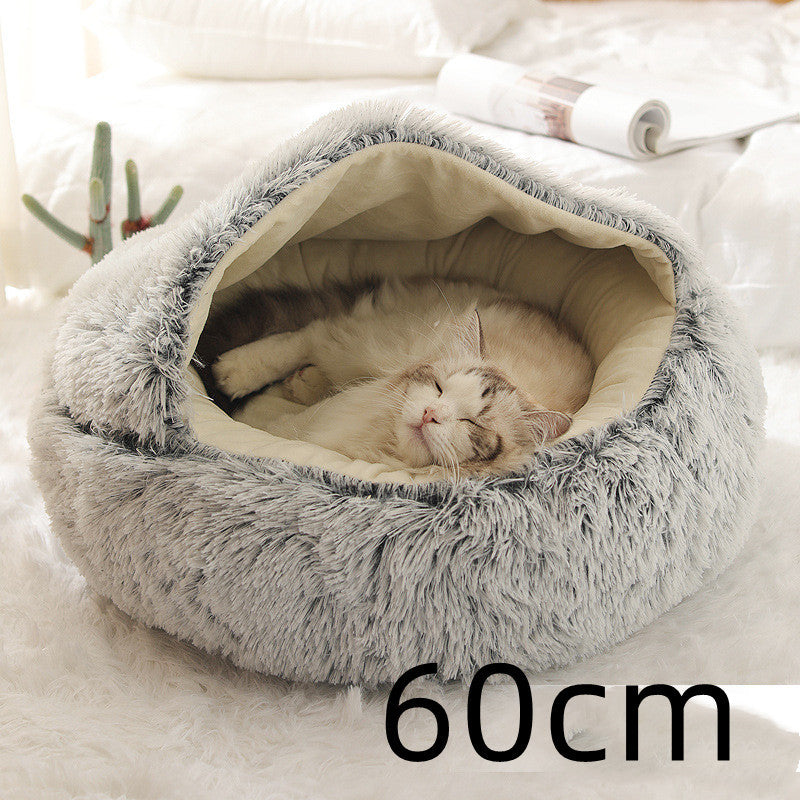 Cama 2 en 1 Redonda de Peluche