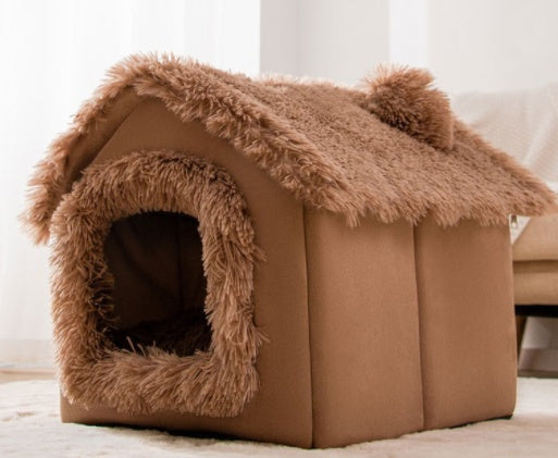 Casa Plegable para Mascotas - Villa de Invierno Cálida Desmontable