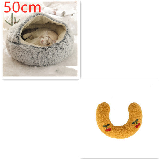 Cama 2 en 1 Redonda de Peluche