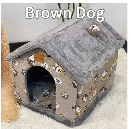 Casa Plegable para Mascotas - Villa de Invierno Cálida Desmontable
