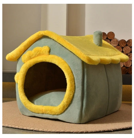 Casa Plegable para Mascotas - Villa de Invierno Cálida Desmontable
