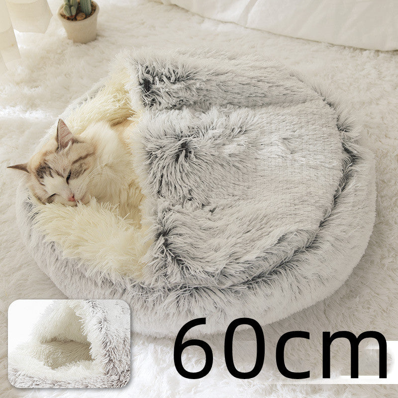 Cama 2 en 1 Redonda de Peluche