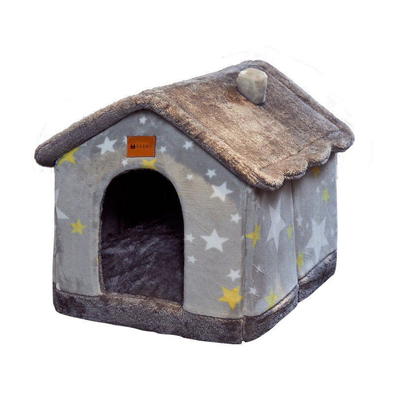 Casa Plegable para Mascotas - Villa de Invierno Cálida Desmontable