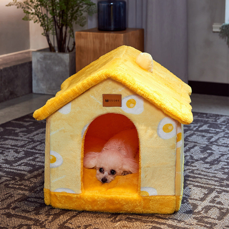 Casa Plegable para Mascotas - Villa de Invierno Cálida Desmontable
