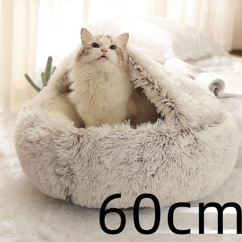 Cama 2 en 1 Redonda de Peluche