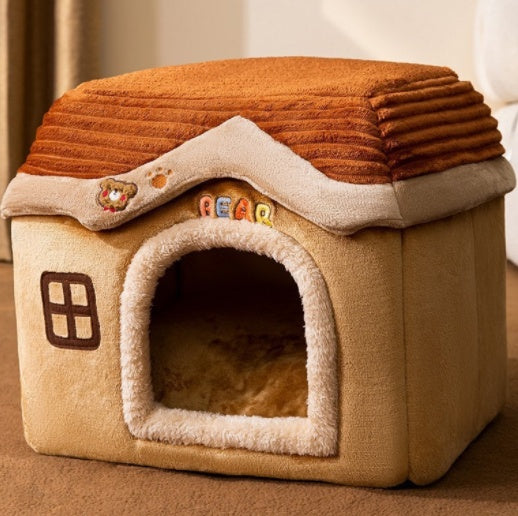 Casa Plegable para Mascotas - Villa de Invierno Cálida Desmontable