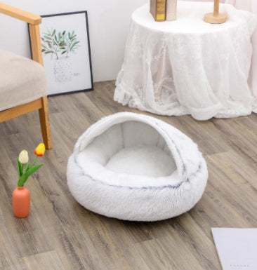 Cama 2 en 1 Redonda de Peluche