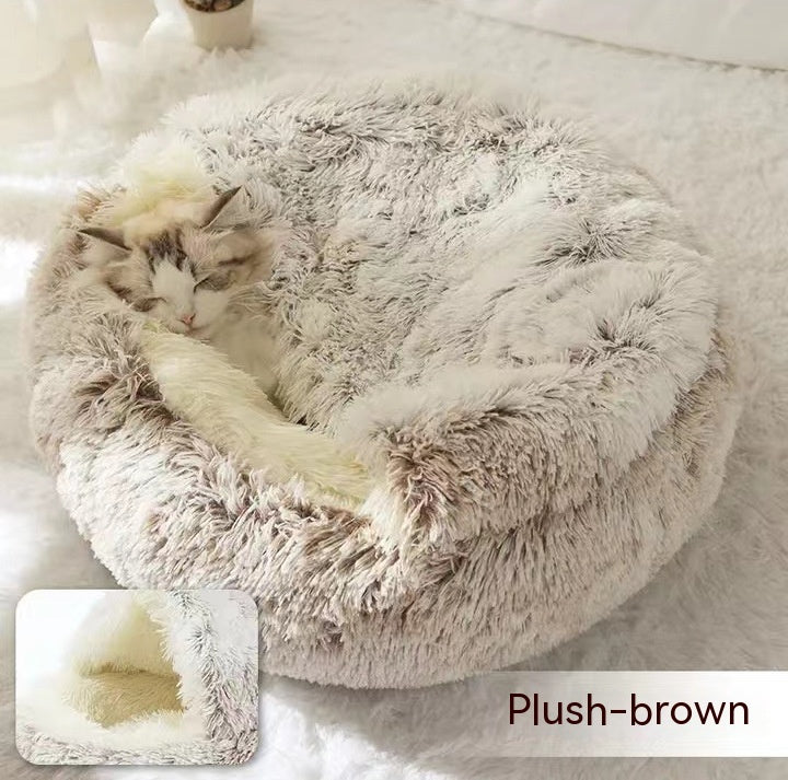 Cama 2 en 1 Redonda de Peluche