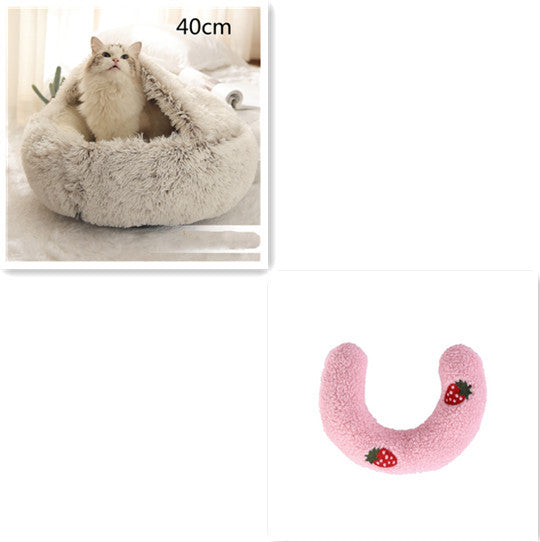 Cama 2 en 1 Redonda de Peluche