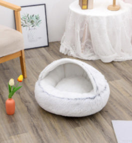 Cama 2 en 1 Redonda de Peluche