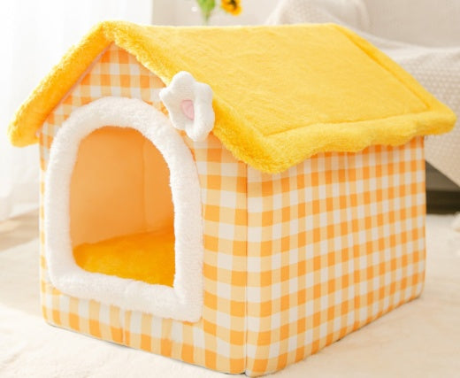 Casa Plegable para Mascotas - Villa de Invierno Cálida Desmontable