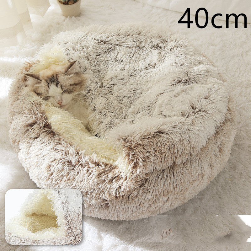 Cama 2 en 1 Redonda de Peluche