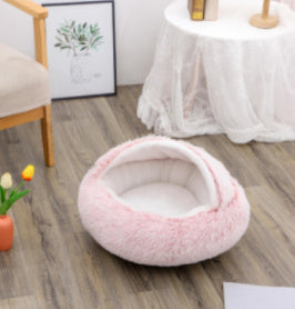Cama 2 en 1 Redonda de Peluche